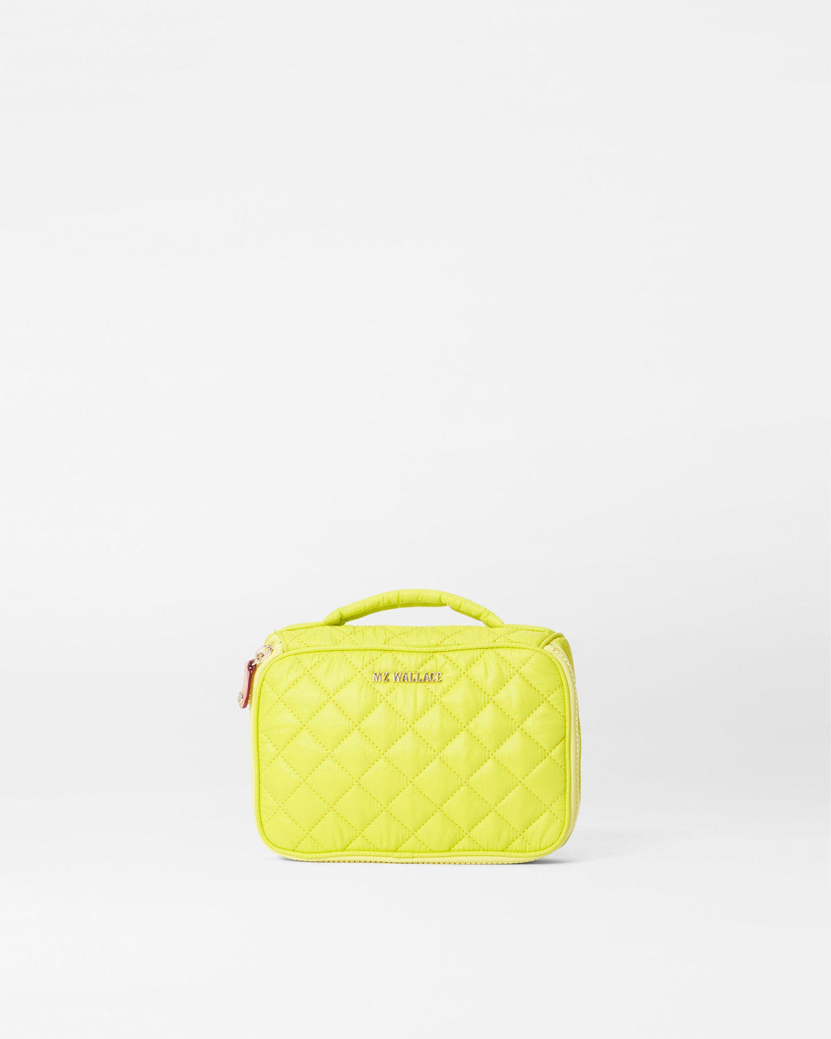 Acid Yellow Small Zip Round Cosmetic