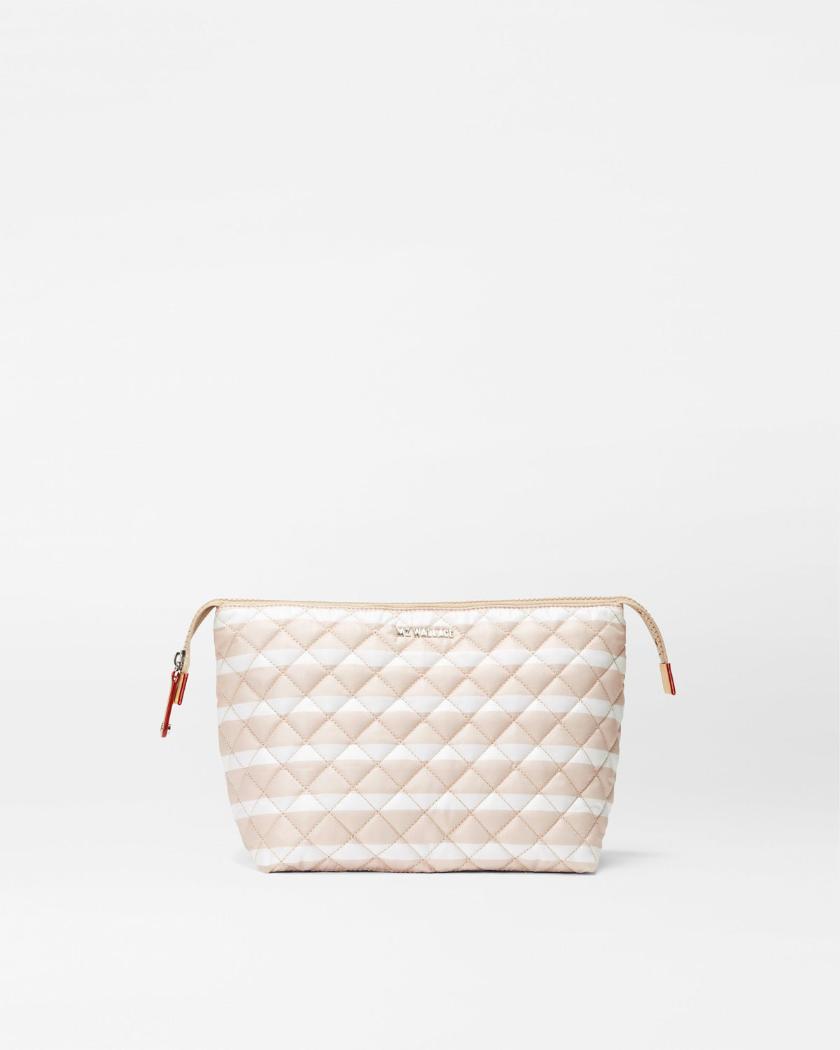 Mushroom/Ecru Charter Stripe Large Zoey Cosmetic