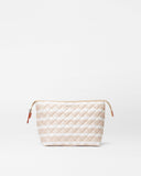 Mushroom/Ecru Charter Stripe Large Zoey Cosmetic