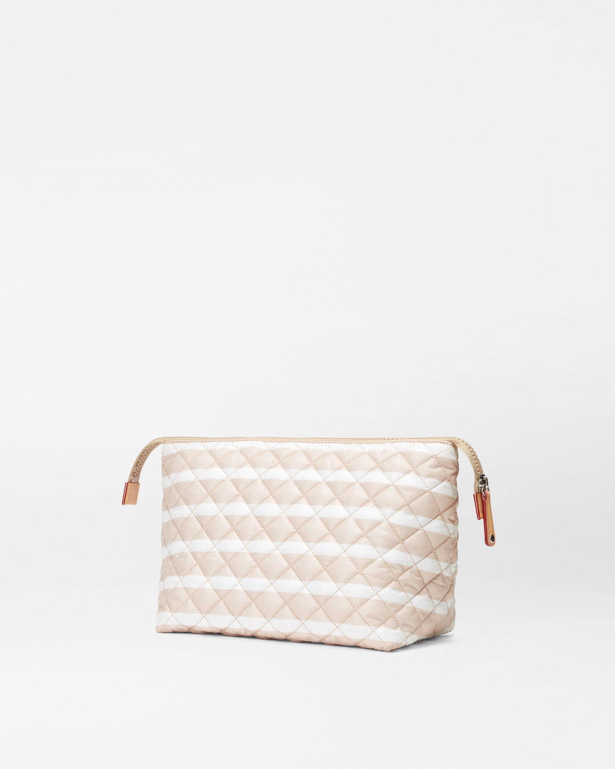 Mushroom/Ecru Charter Stripe Large Zoey Cosmetic