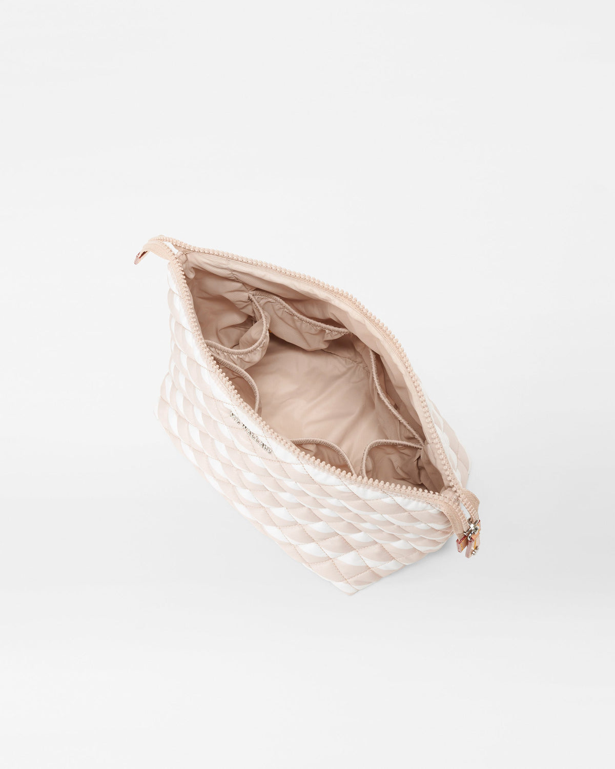 Mushroom/Ecru Charter Stripe Large Zoey Cosmetic