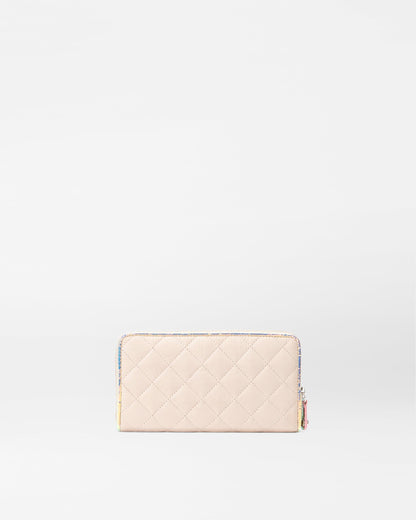 Mushroom/Pink Opal Leather Crosby Long Wallet