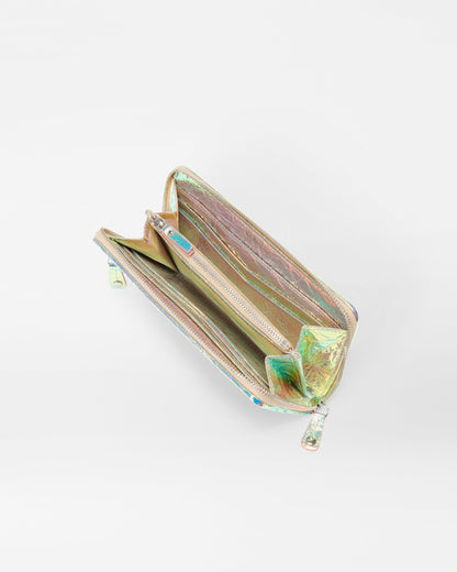 Mushroom/Pink Opal Leather Crosby Long Wallet