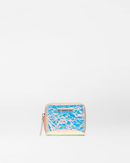 Pink Opal Leather Small Zip Round Wallet