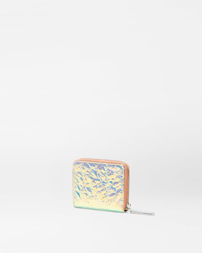Pink Opal Leather Small Zip Round Wallet
