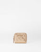 Honey Metallic Leather Small Zip Round Wallet