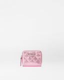 Rose Metallic Leather Small Zip Round Wallet