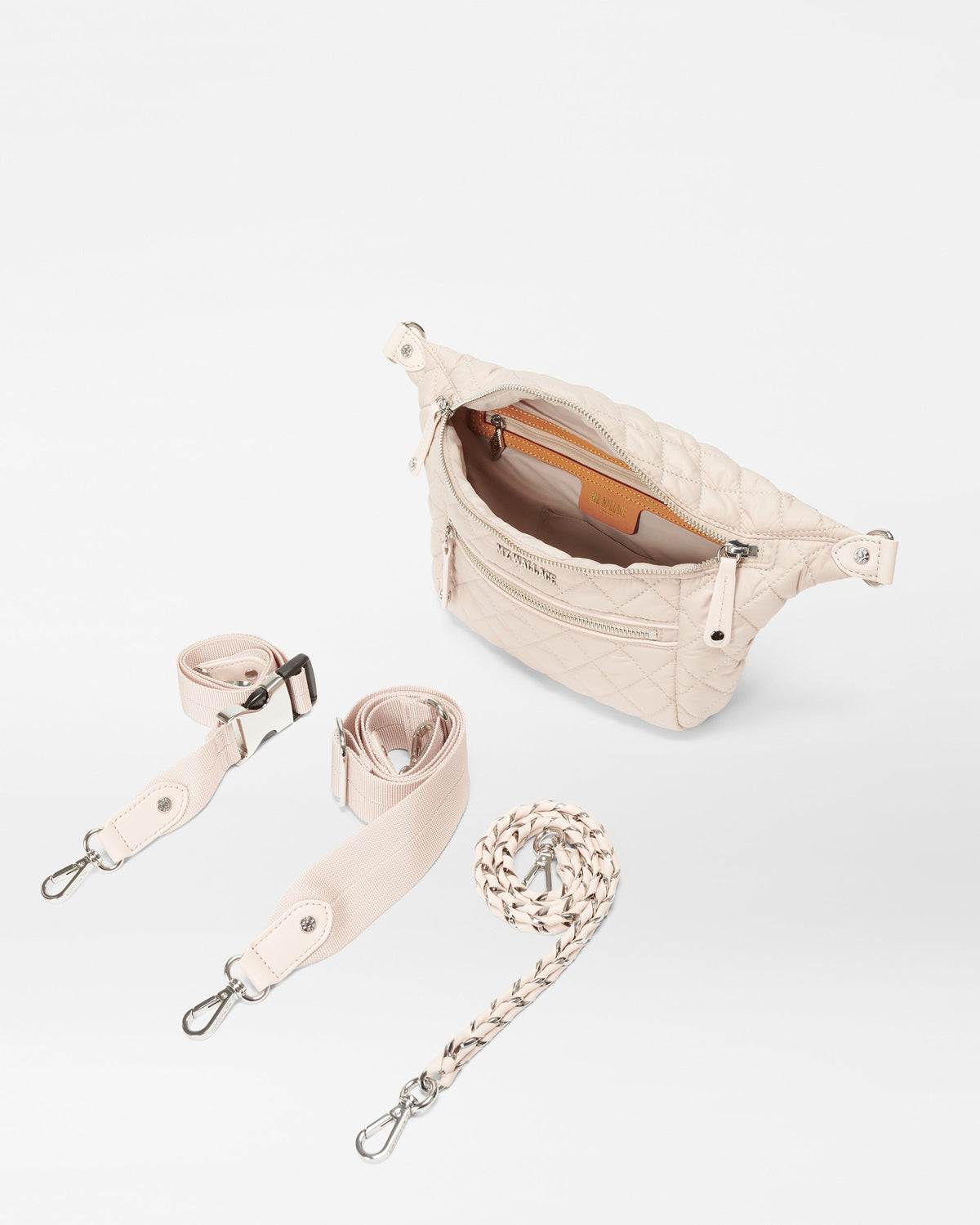 Mushroom/Pink Opal Leather Small Crosby Sling
