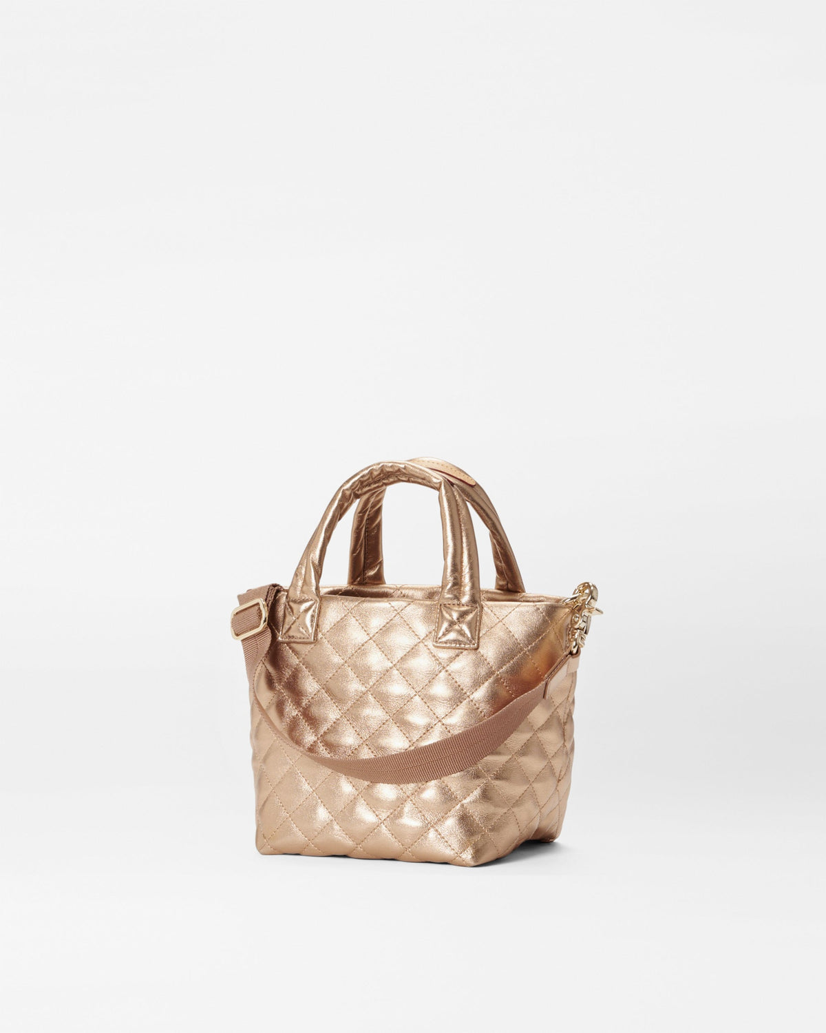 Honey Metallic Leather Micro Metro Tote Deluxe