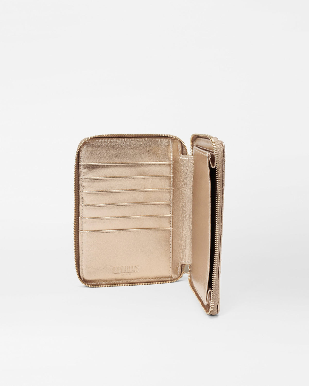 Honey Metallic Leather Passport Organizer