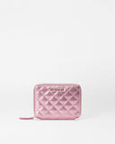 Rose Metallic Leather Passport Organizer