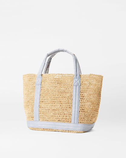 Raffia/Chambray Small Raffia Tote