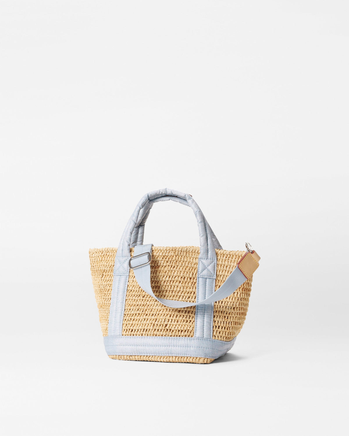 Raffia/Chambray Mini Raffia Tote