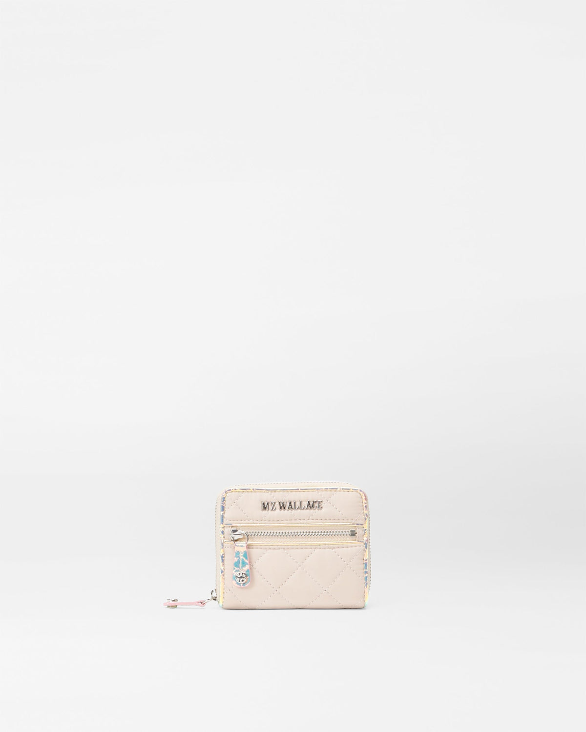 Mushroom/Pink Opal Leather Small Crosby Wallet
