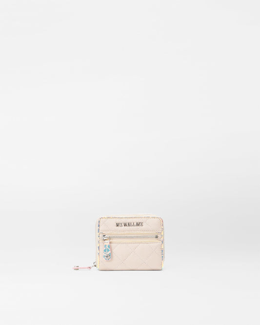 Mushroom/Pink Opal Leather Small Crosby Wallet