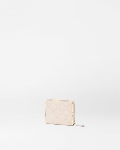 Mushroom/Pink Opal Leather Small Crosby Wallet