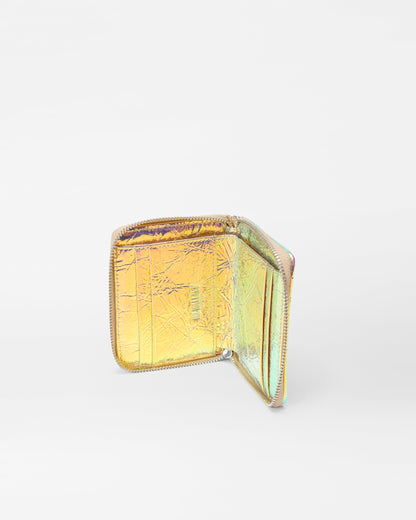 Mushroom/Pink Opal Leather Small Crosby Wallet