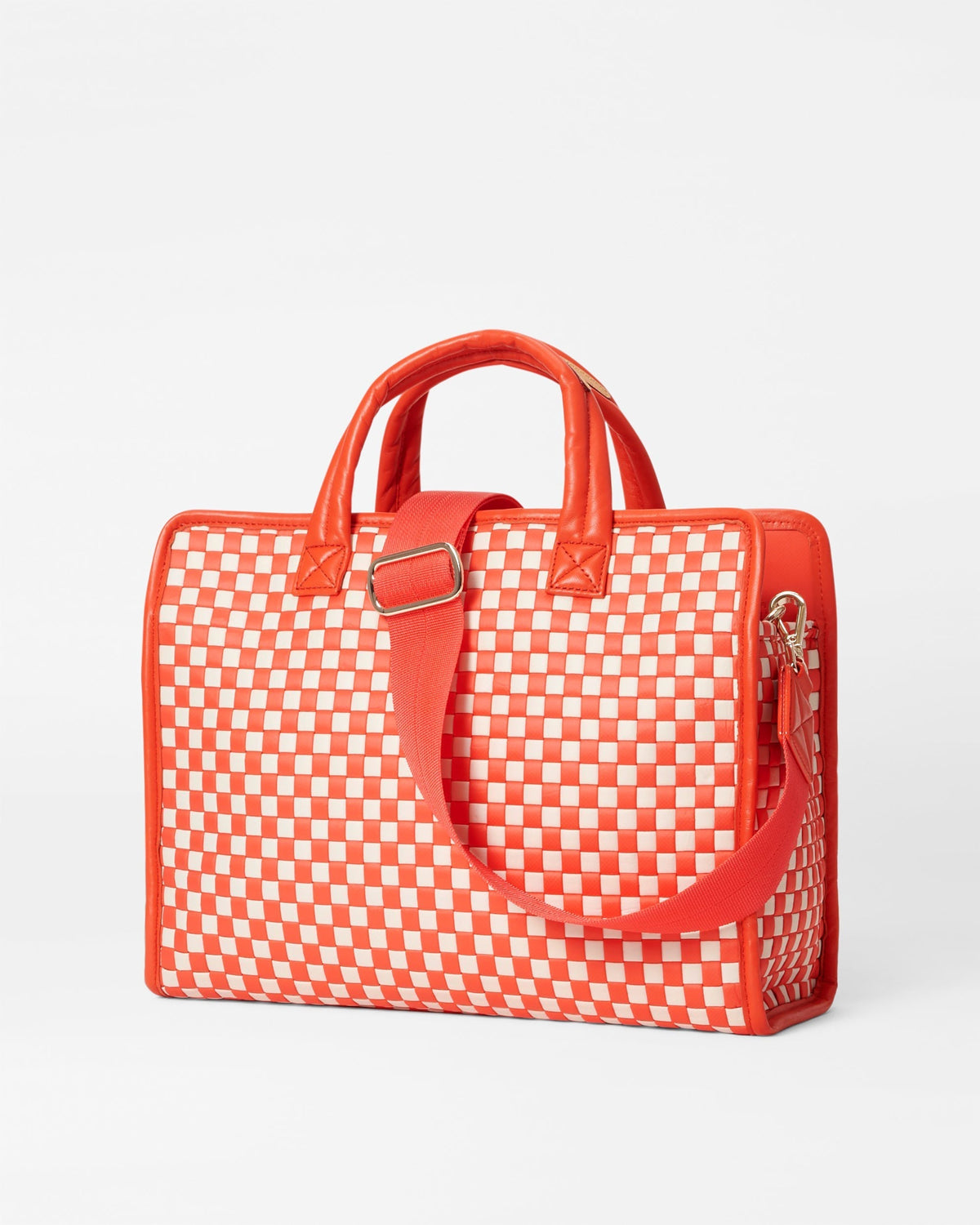 Sandshell/Poppy Woven Medium Woven Box Tote