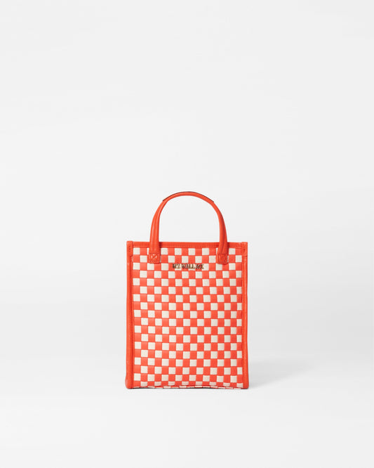 Sandshell/Poppy Woven Micro Woven Box Tote