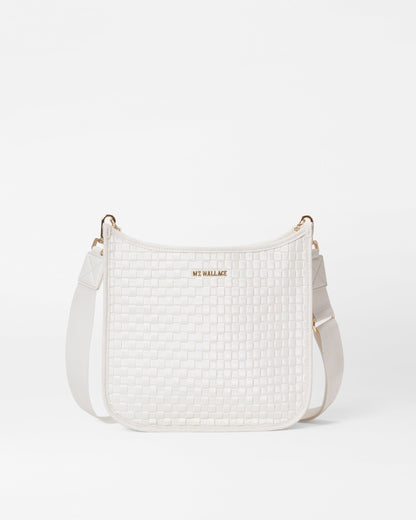 Pearl Metallic Woven Box Crossbody