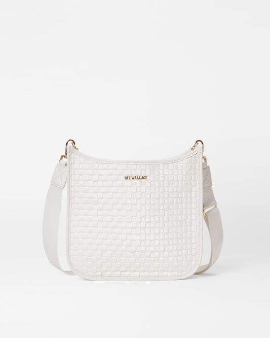 Pearl Metallic Woven Box Crossbody