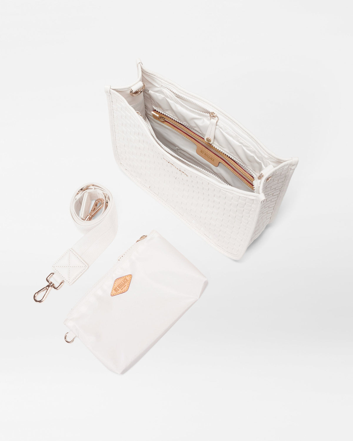 Pearl Metallic Woven Box Crossbody