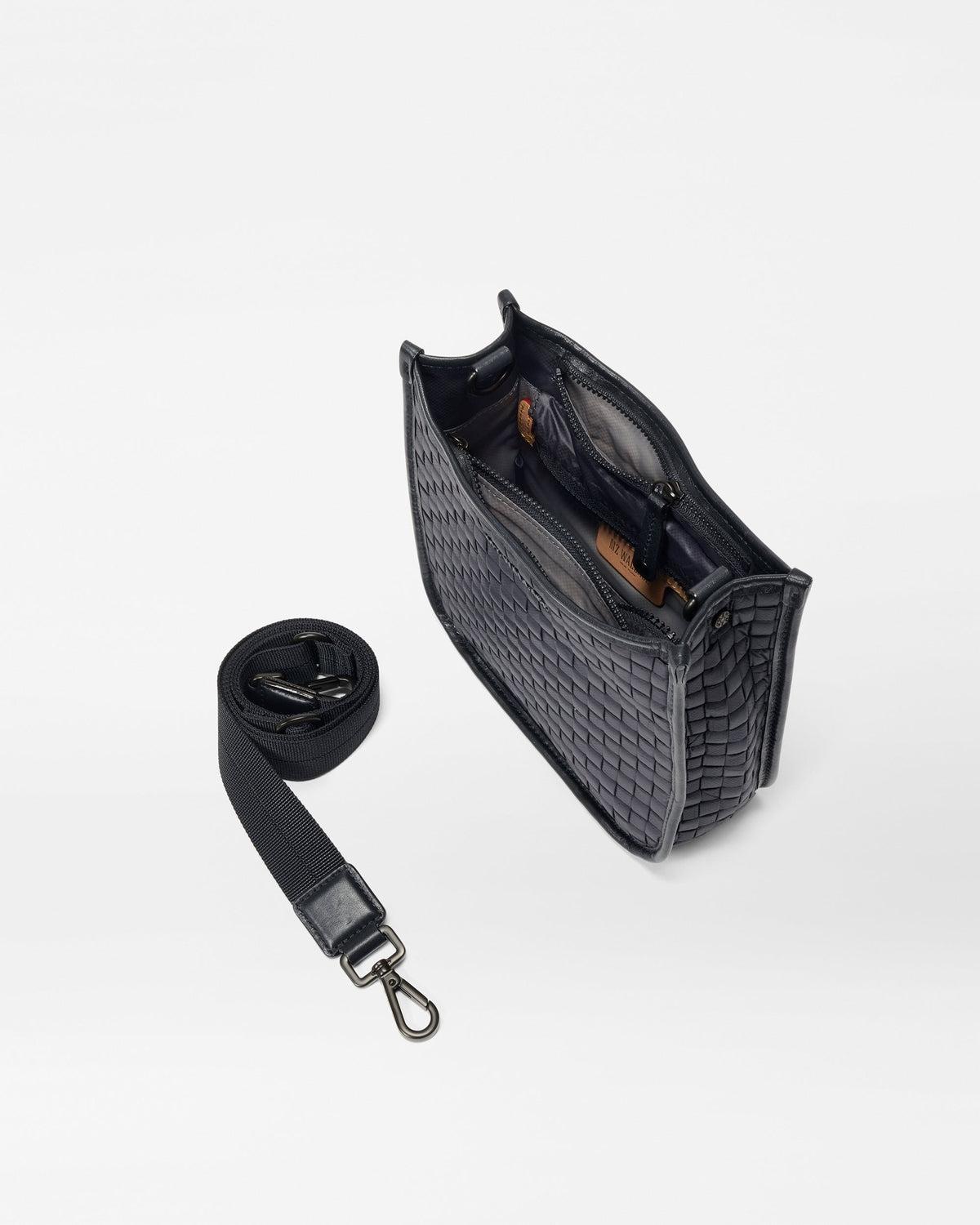 Black Small Woven Box Crossbody